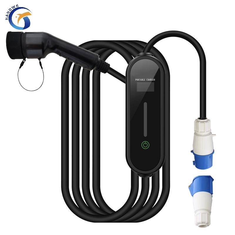 Type 2 8 to 32A Ajustable Level 2 EV Charger with CEE power cord