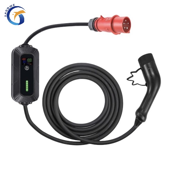 3Phase 22kw 10A to 32A Adjustable Portable EV Charger with Red CEE Plug
