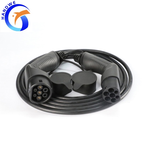 EV Cable (32A 3 Phase 22kW) with 16ft/5m Type 2 Female to Male Extension Cable